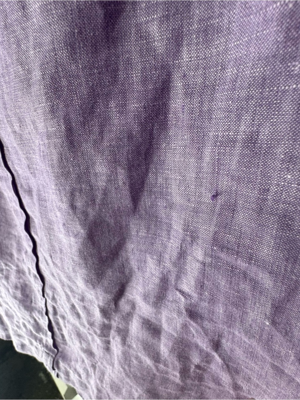 Poetry Linen Women’s Purple Lilac long line Button Up Long Sleeve Shirt Size 10 - Picture 7 of 11
